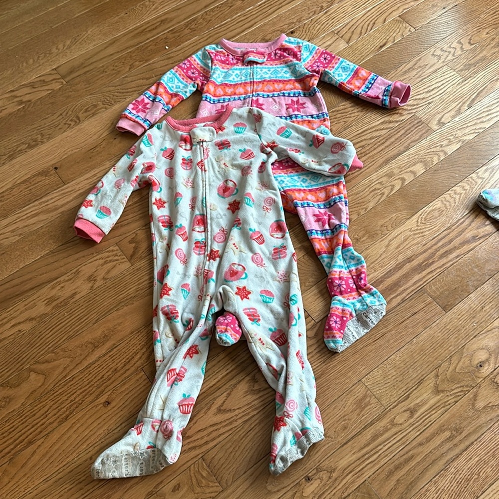 Girls holiday footie PJs